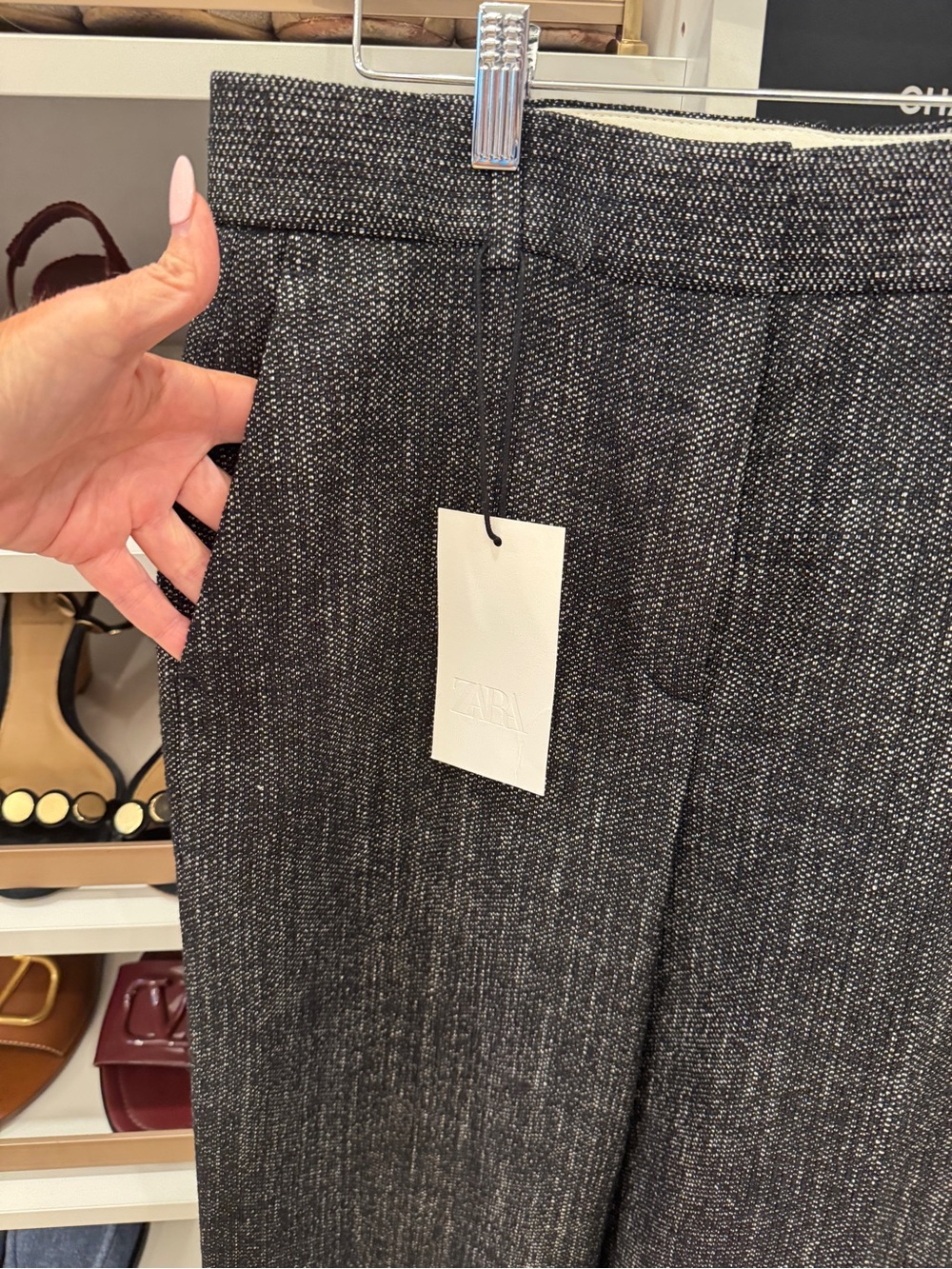 Zara Black Textured Wide-Leg Trousers - Picture 16 of 16